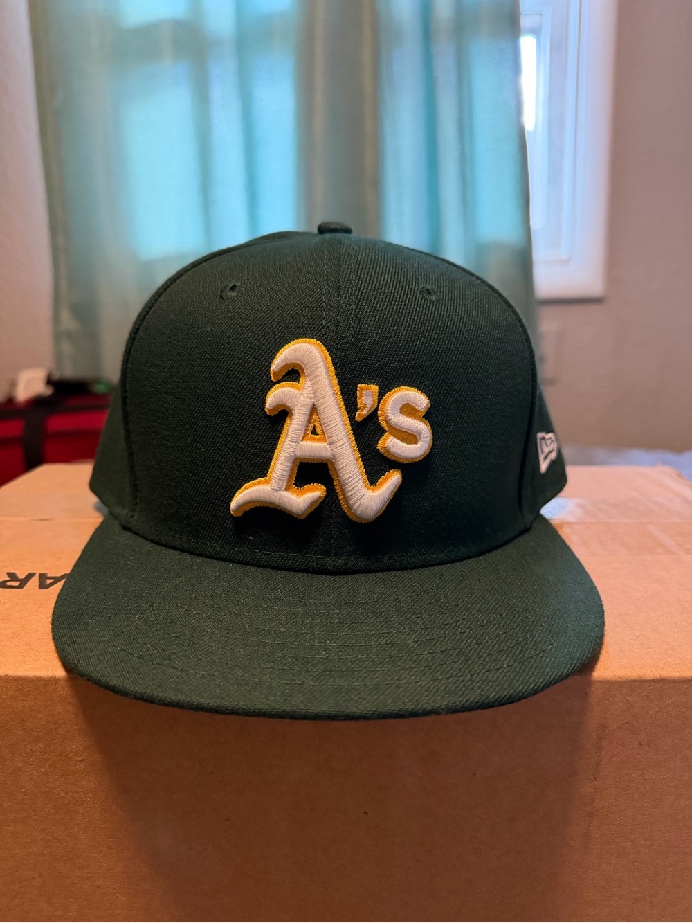 New Era Oakland A's Dark Green and Yellow Fitted Cap